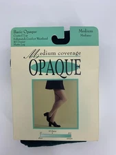 Vintage JC Penney Fashion Opaque Tights Medium Hunter Green 40 Denier Matte Leg