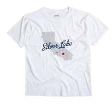 Silver Lake California CA T-Shirt Los Angeles MAP