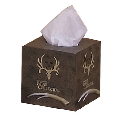 Bone Collector Tissue Box Cover Brown Resin Michael Waddell Tan Antler Black