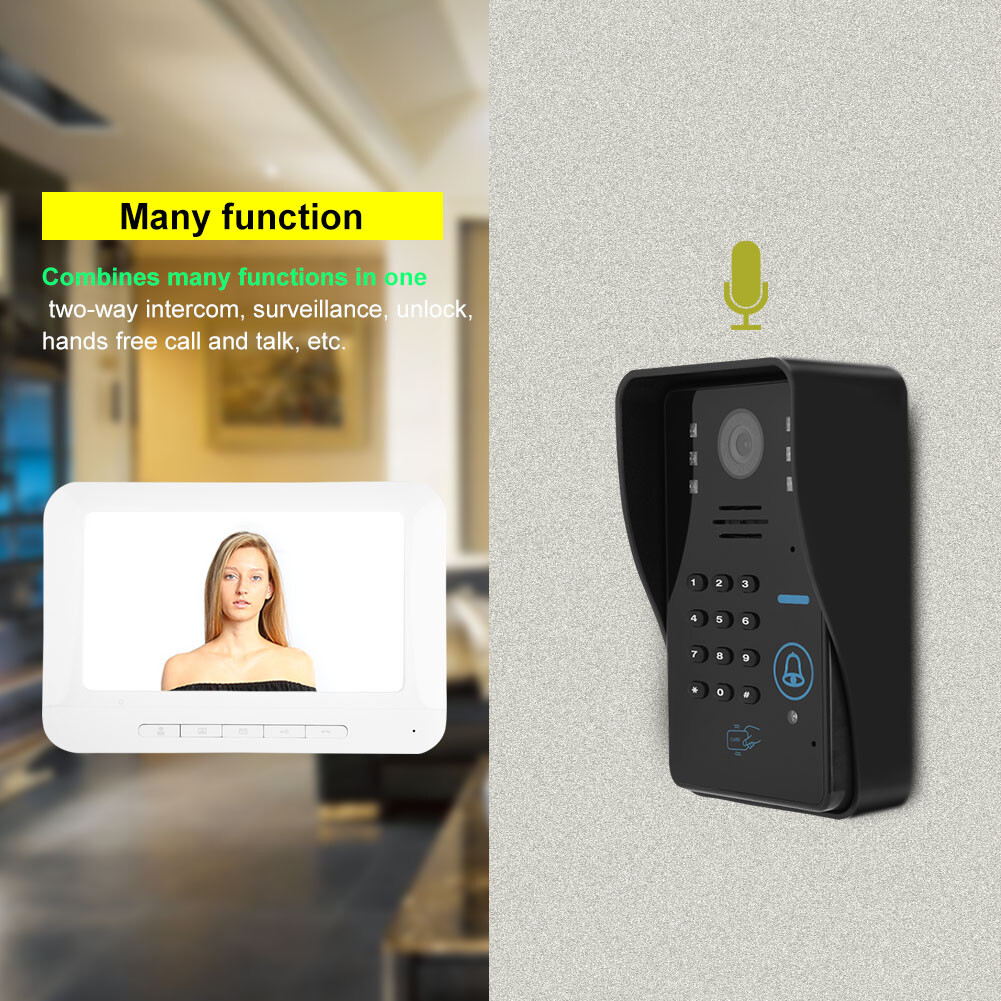 Wireless Intercom Doorbell WIFI 7' TFT LCD Screen HD Video Camera