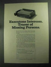 1968 Executone Intercom Ad - Tracer of Missing Persons