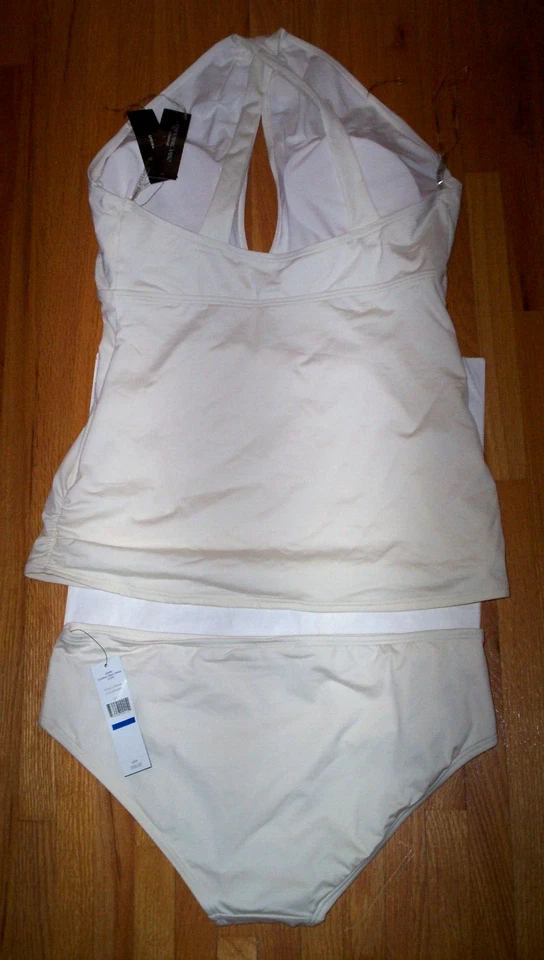 Tankini Carmen Marc Valvo marfim novo com etiquetas, tamanho XL - Imagem 2 de 3