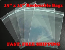 13" x 15" ZIP SEAL BAGS CLEAR 2 MIL PLASTIC RECLOSABLE LOCK MINI BAGGIES PCS