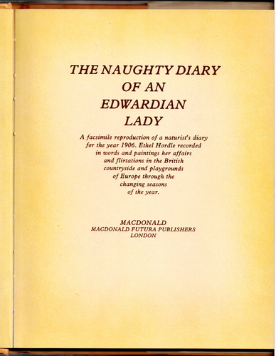 The Naughty Diary of an Edwardian Lady ; by Ethel Hordle - Hardcover Satire Book - Picture 4 of 7