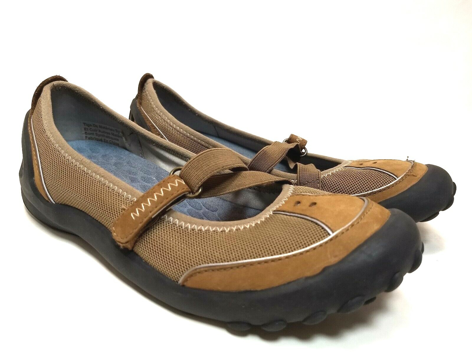Privo by Clarks Acacia Womens 5.5M Brown Leather Comfort Slip On MJ Flats Shoes
