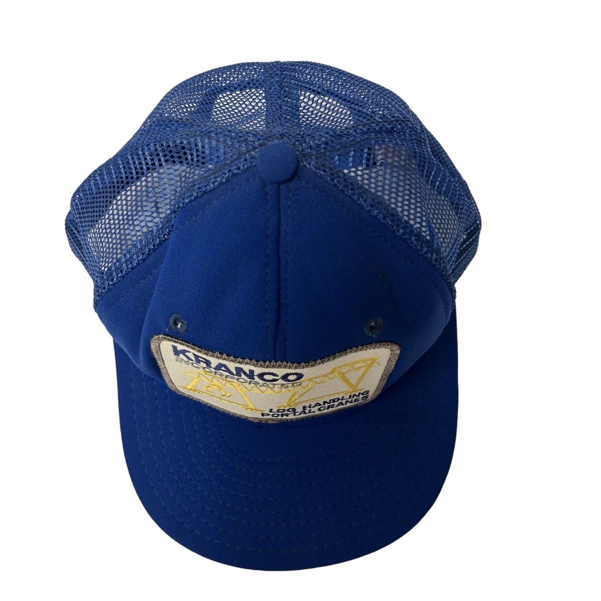 Vtg 80's AjD Blue ROUGHNECK Mesh TRUCKER Hat KRANCO CRANES Vtg 80's AjD Blue ROUGHNECK Mesh TRUCKER Hat KRANCO CRANES