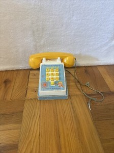 Vintage Fisher Price Pop-Up-Pal Chime Phone 1960s WORKS!