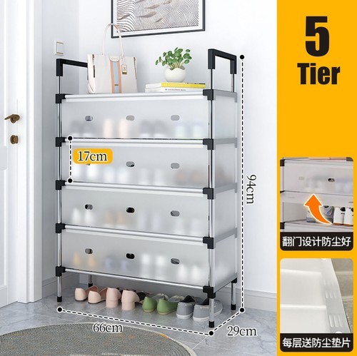 New Shoe Rack Stackable Cabinet Organiser Footwear Storage With Dustproof Cover - Picture 9 of 16