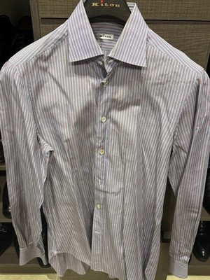 $1,495 KITON Button Up Dress Shirt Size In Multicolor Stripe 16 US 41 EU