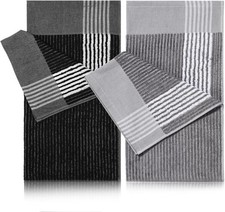 Buryeah 2 Pieces Golf Towel 22 x 44 Inch Cotton Caddy Black,gray