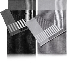 Buryeah 2 Pieces Golf Towel 22 x 44 Inch Cotton Caddy Black,gray 