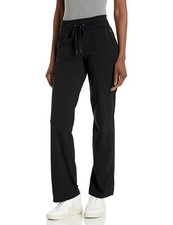 Danskin Women's Straight Leg Drawcord Athletic Pants 3X Black