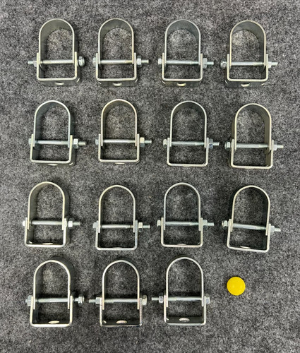 PIPE HANGER BOLT LENGTH 2-7/16" HOLE DIAMETER 3/8" ID 1-3/8" X 1-9/16" LOT OF 15