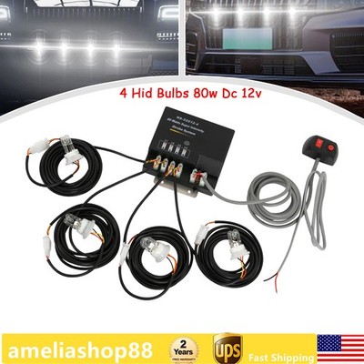 Strobe Lighting System Kit 4 HID Bulbs Hide Away Hazard Emergency Warning Light