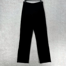 Chicos Travelers Pants Women 1 MED Pull On Wide Leg Black Slinky Stretch