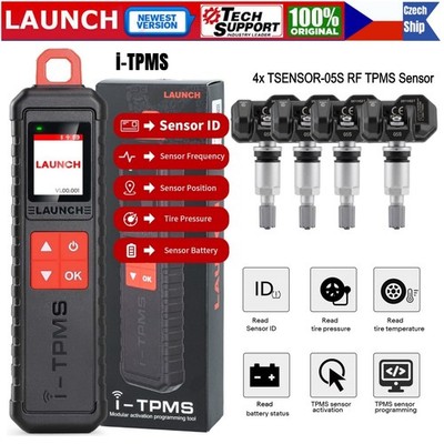 Launch X431 i-TPMS Tire Pressure Detector Activator & 4x TSENSOR-05S RF Sensor