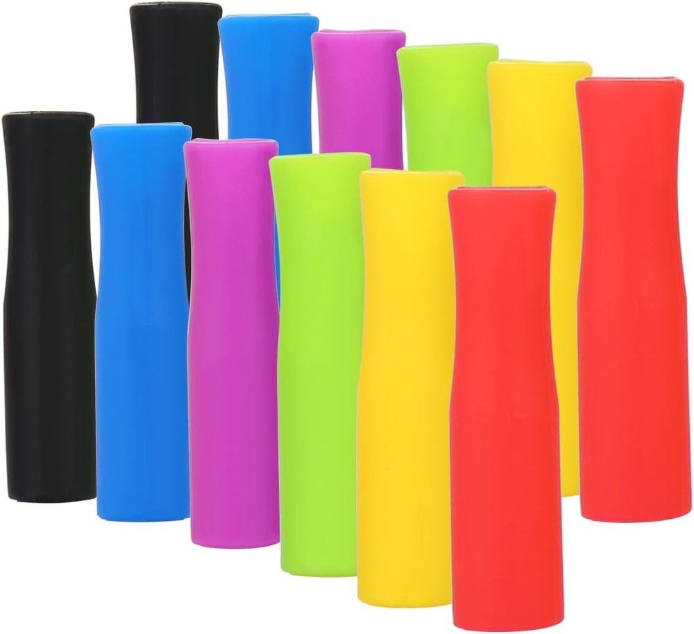 Silicone Straw Tips,Multicolored Food Grade 8mm, Multicolor