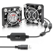 2Pack 40mm x 10mm Mini USB Fan with Speed Control 5V Small Computer USB Fans ...