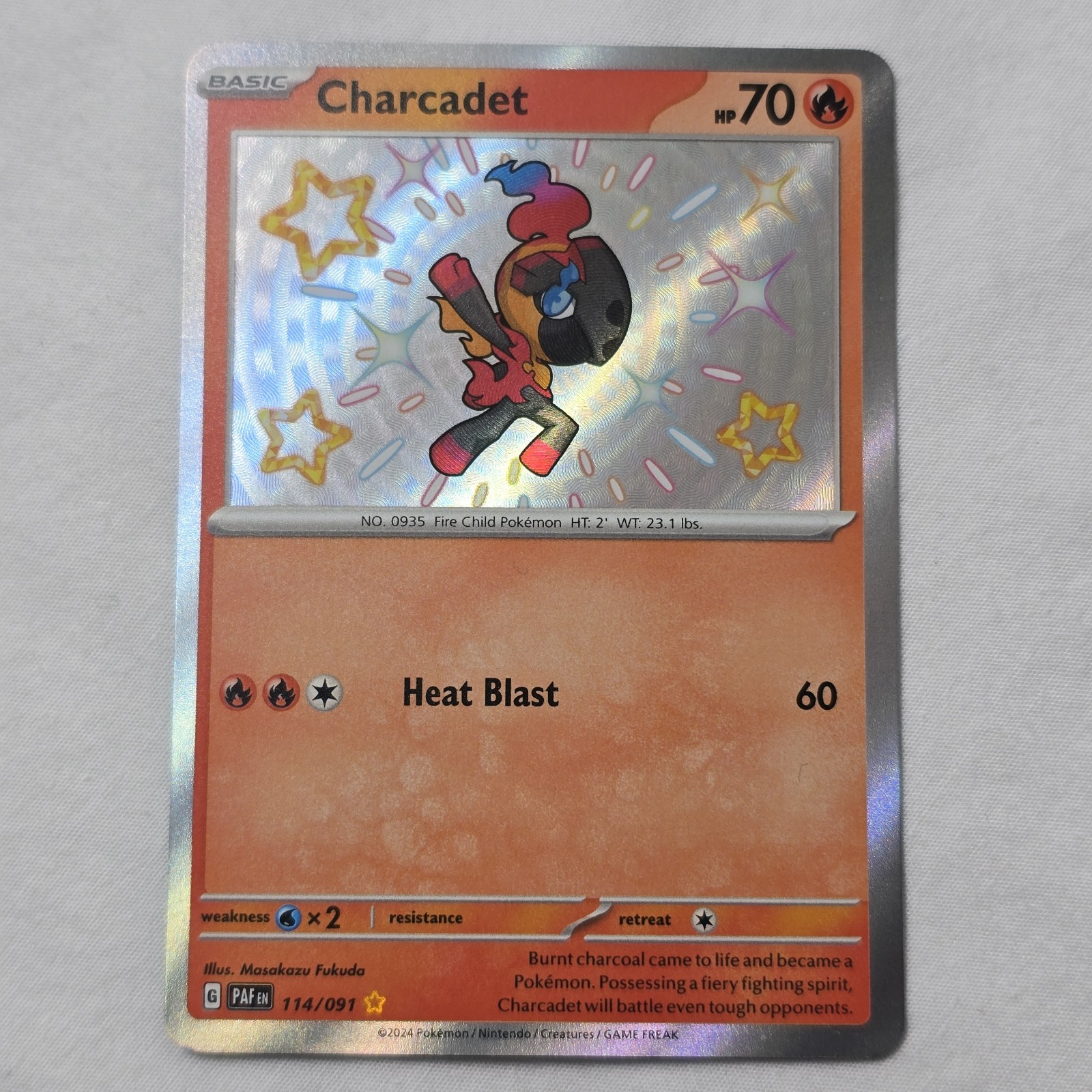 Charcadet 114/091 NM Pokémon Card – Shiny Rare Paldean Fates