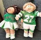 Cabbage Patch Kids Football player Cheerleader Marshall Green Used Clean