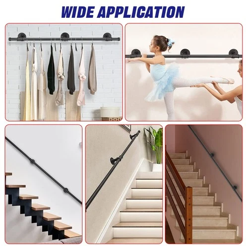 Corrimano ringhiera per scale maniglia in ferro corrimano a parete ringhiera per scale - Foto 3 di 21