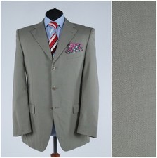 Mens Vintage Blazer 42R UK Size OZETA Beige Wool Sport Coat Jacket