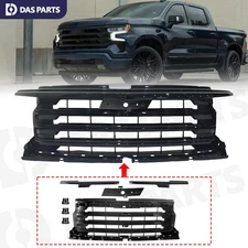 For 2022-2024 Silverado 1500 High Country Front Bumper Grille Grill Gloss Black