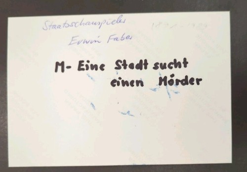 Erwin Faber original Autogramm Auf Foto,autograph,Verstorben, M Stadt Mörder - Bild 2 von 2