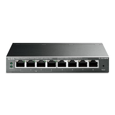 TP-Link TL-SG108PE 8-Port Metall Gigabit Easy Smart Switch mit 4-Port Poe+ 64W