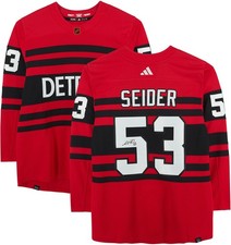 Moritz Seider Red Wings Signed 2022-23 Reverse Retro Adidas Authentic Jersey