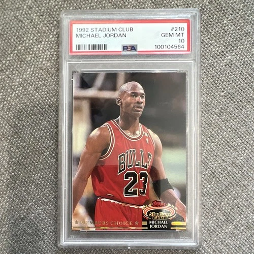 Topps 1992 Stadium Club Members Choice Michael Jordan Bulls #210 PSA 10