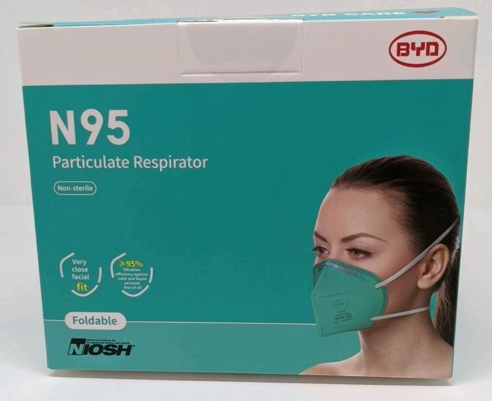 BYD Niosh N95 Particulate Respirator 20 Pack Lot of 6 Boxes Total 120 Mask NEW