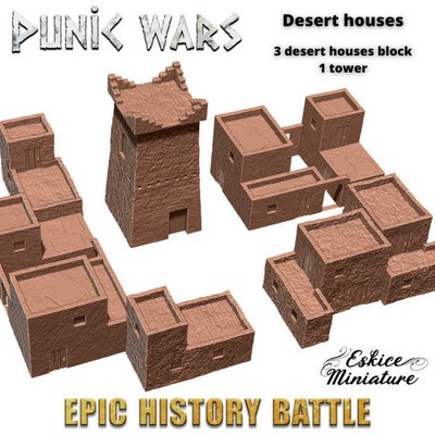 Wargaming Gelände Wüstenhäuser Set verschiedene Maßstäbe historisch Wargaming