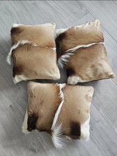 African Springbok Hide Cushion Covers – Set of 3 with Cushions