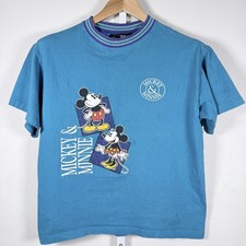 Vintage Disney Originals Mickey & Minnie Mouse USA Made Shirt Blue Men's Small