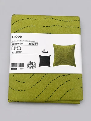 Housse de coussin IKEA FRODD, broderie verte 20x20" 50x50 cm NEUVE - Photo 1/4