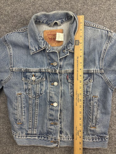 Vintage 90s Levi's Jacket Womens Small Denim USA Made Trucker Red Tab - Picture 6 of 8