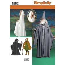 1582 Teen's, Men's, and Women's Hooded Cape Costume Sewing Patterns, Sizes XS-XL