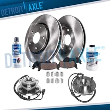 8pc 11.89" Front Brake Rotor Pads Wheel Bearing Hub for Jeep Liberty Dodge Nitro