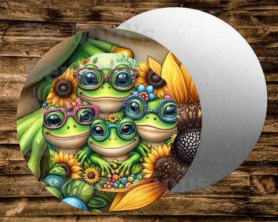 Fun FROG EYES Round metal Sign for Wreaths, dollhouse, crafts
