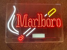 Vintage Marlboro Cigarette Philip Morris Everbrite Neon Light Sign Store Display