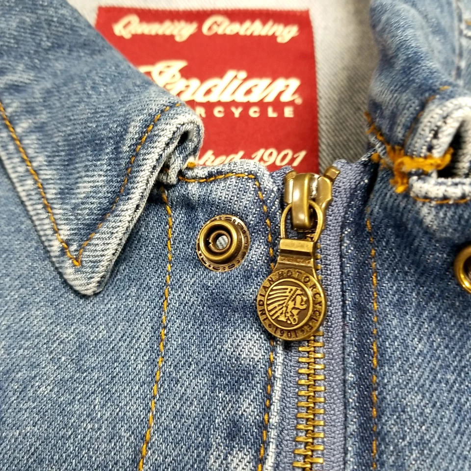 Chaqueta vaquera Indian Motorcycle de colección + parches sin talla vista  Foto 4 de 4