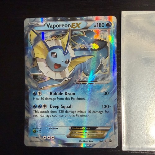 Pokemon Vaporeon EX 24/83 Generations Holo Rare Card