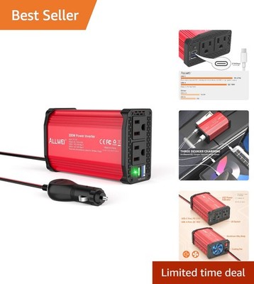 High Power 300W Inverter for Vehicles with Multiple Outlets and USB Ports
