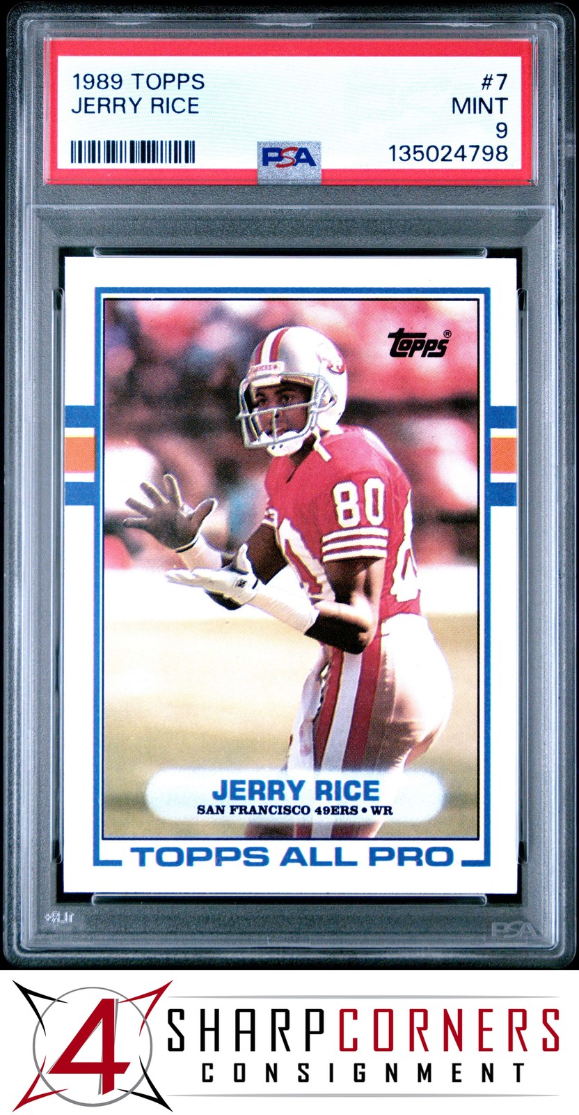 1989 TOPPS ALL PRO #7 JERRY RICE 49ERS HOF PSA 9