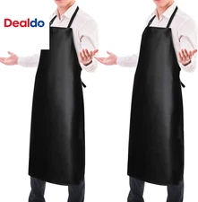 2 Pack Waterproof Rubber Vinyl Apron 40 Inch Chef Aprons for Men Heavy Duty Chem