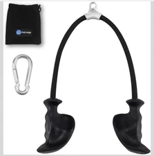 Ergonomic Triceps Rope Pull Down With Anti-Slip Natural Rubber Grip. 36in. Black