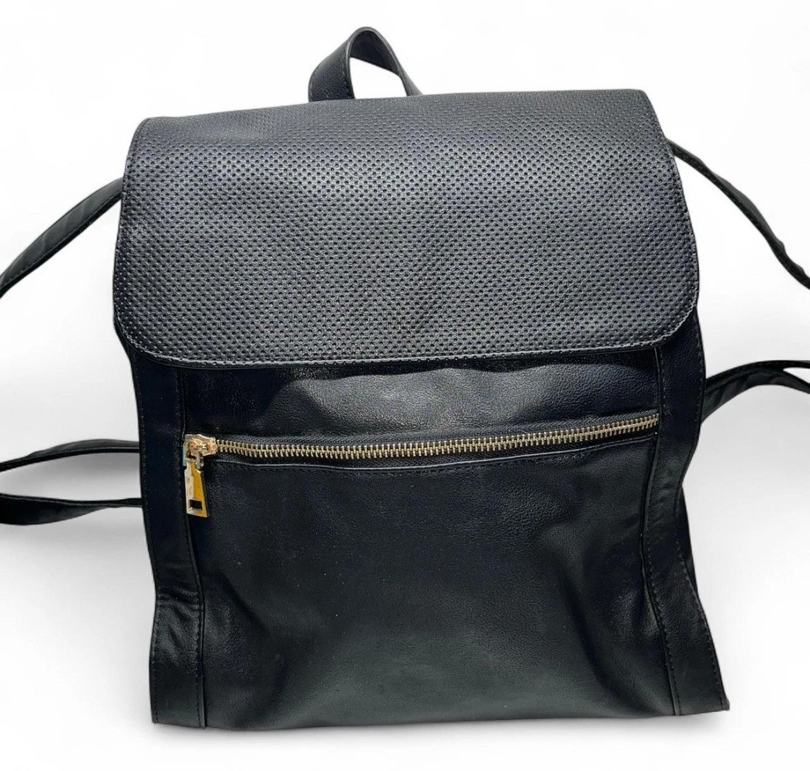 Urban Expressions Perforated Black Vegan Leather Handbag 