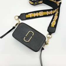 Marc Jacobs Snapshot Leather Shoulder Bag Black Gray  Used Japan 2way J mark