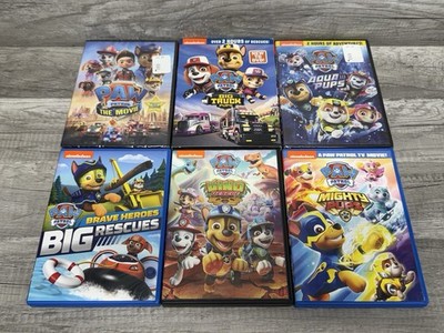 Paw Patrol (6 DVD LOT) The Movie, Big Truck Pups, Auqa Pups, 3 Sealed & 3 Open